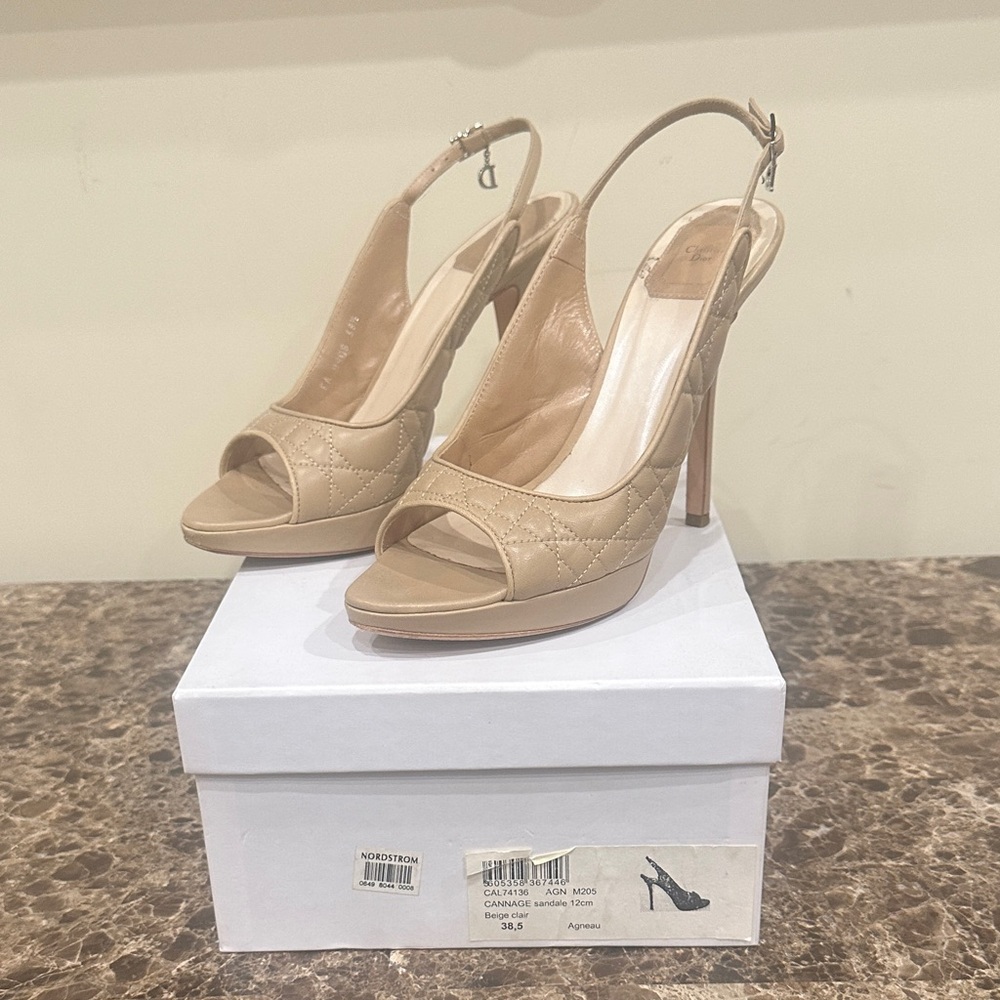 Dior Nude Slingback Heels